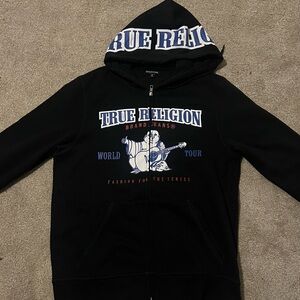 True Religion Charcoal Hoodie with Logo Tag